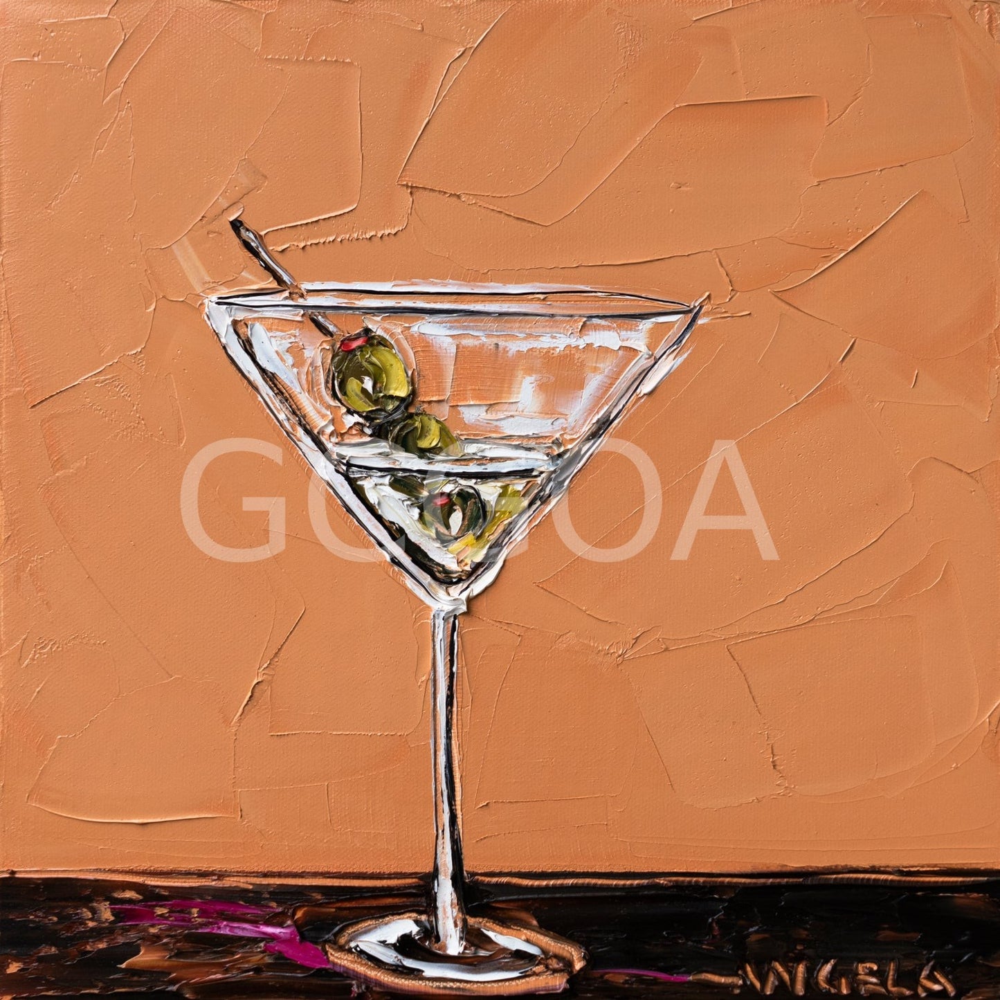 Martini On Burnt Orange - Fine Art Print