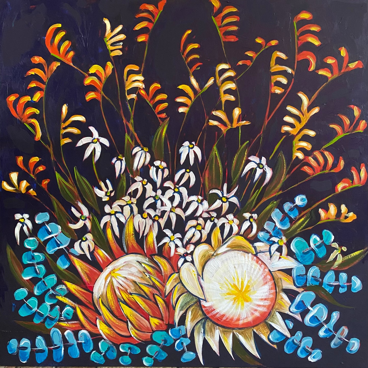 Kangaroo Paws and Flannel Flowers - Original Art