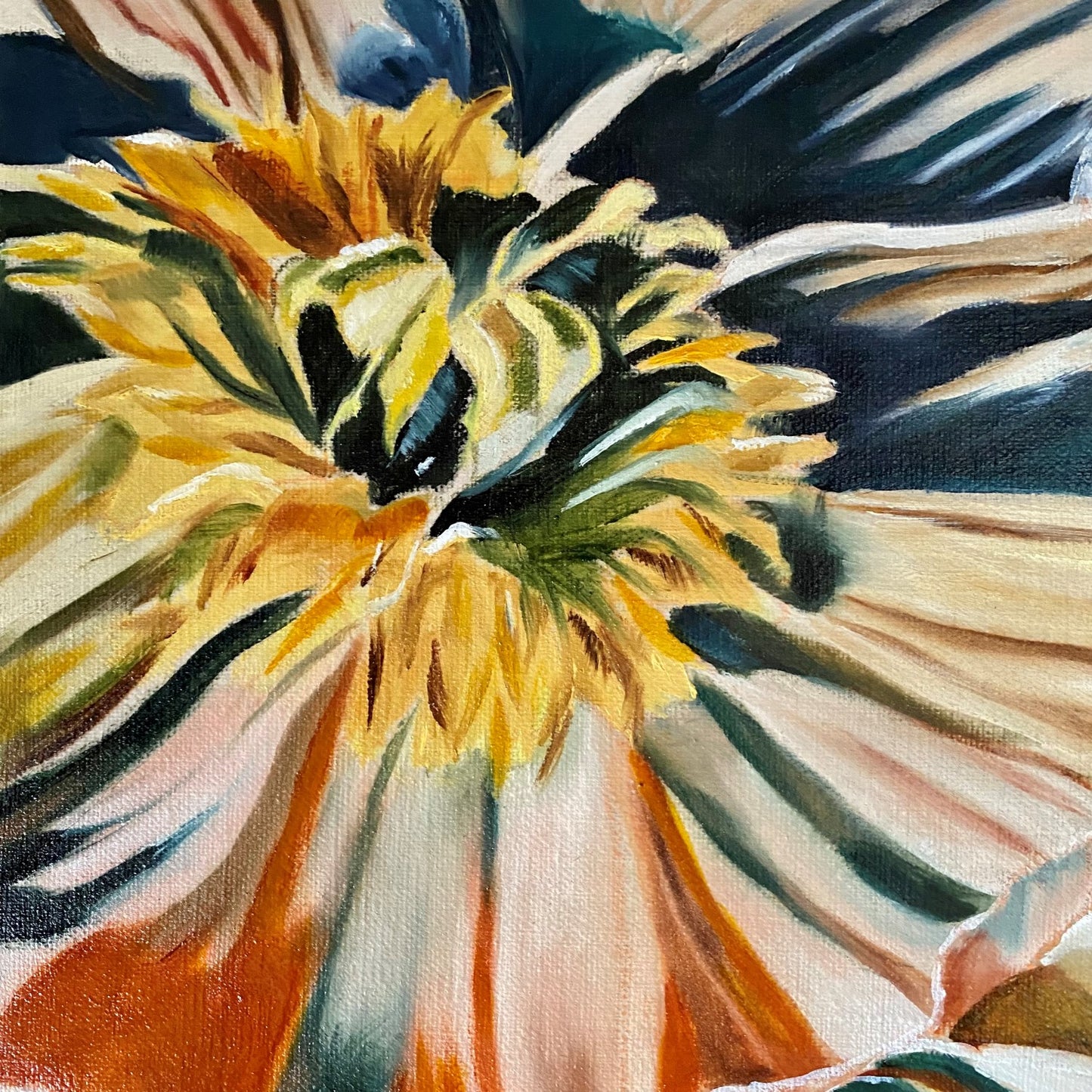 Peach Fuzz Poppies - Original Art