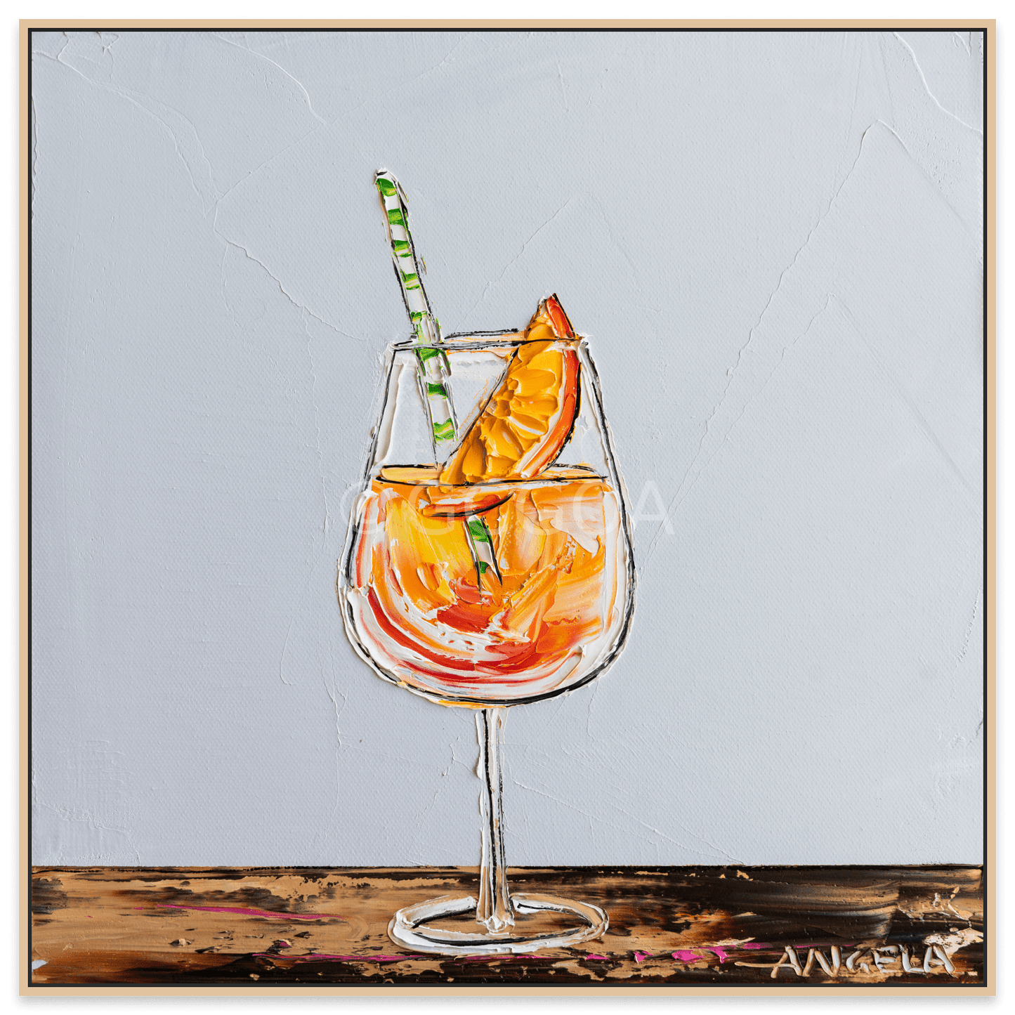 Aperol On Grey - Fine Art Print - Gold Coast Gallery Of ArtAngela Hawkey