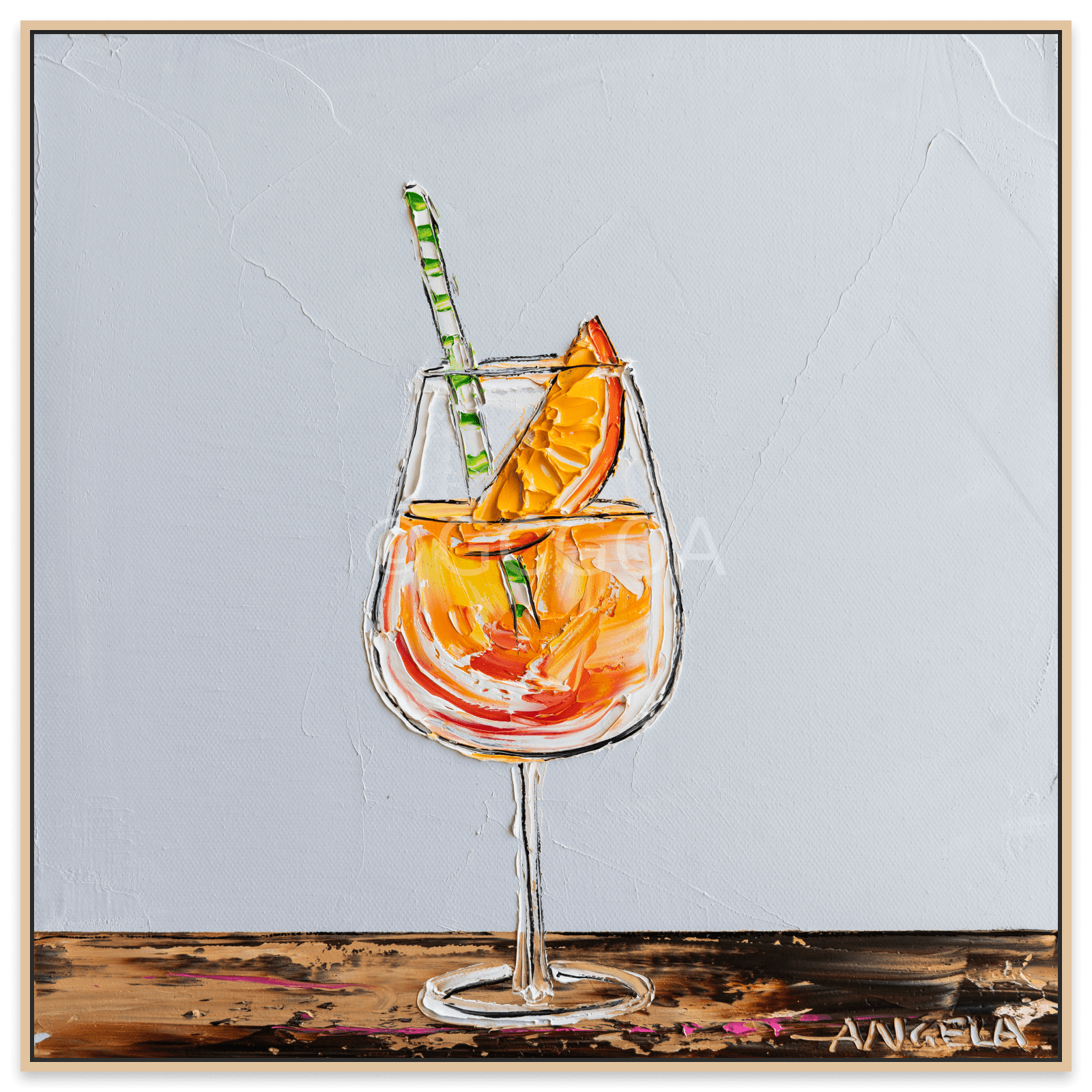 Aperol On Grey - Fine Art Print - Gold Coast Gallery Of ArtAngela Hawkey