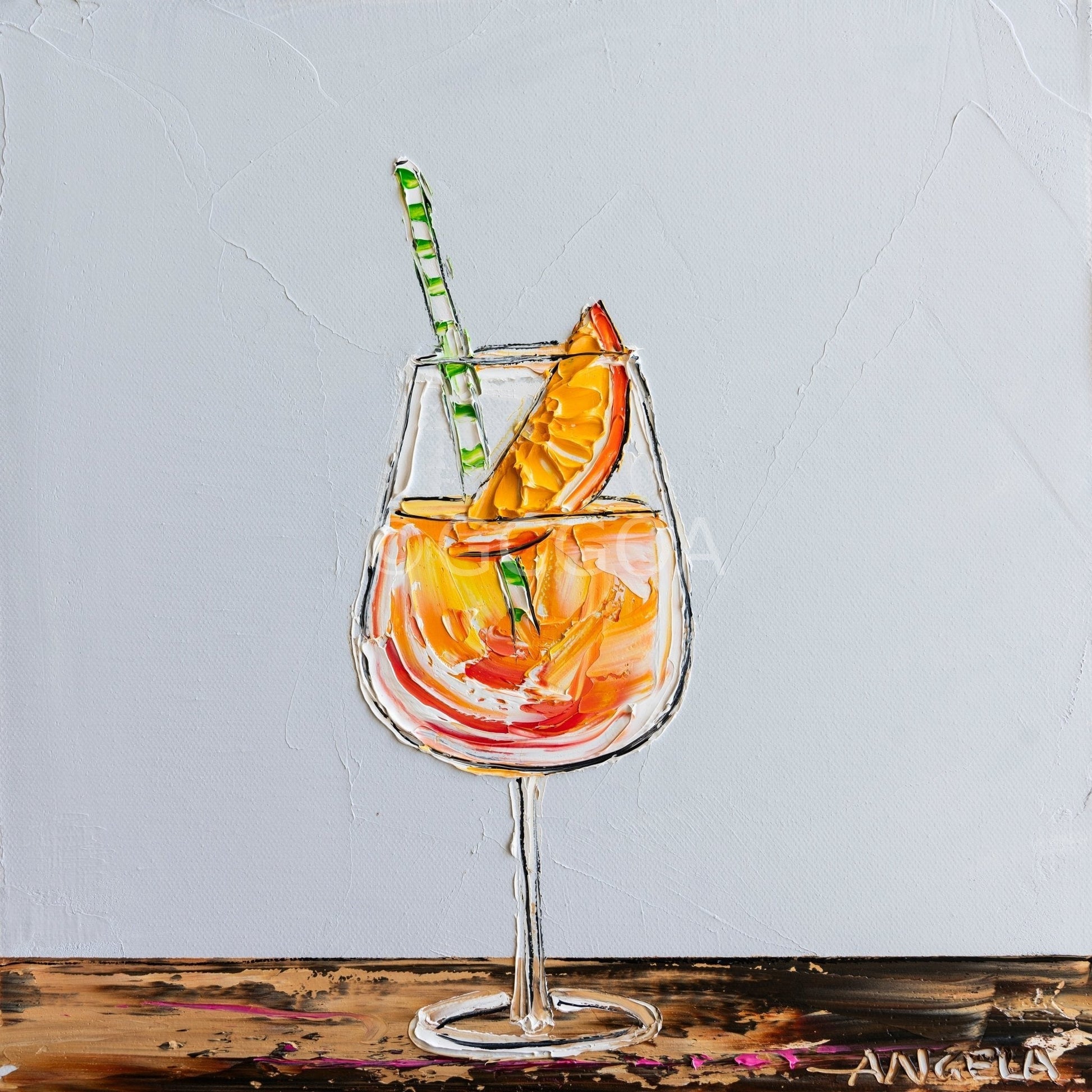 Aperol On Grey - Fine Art Print - Gold Coast Gallery Of ArtAngela Hawkey