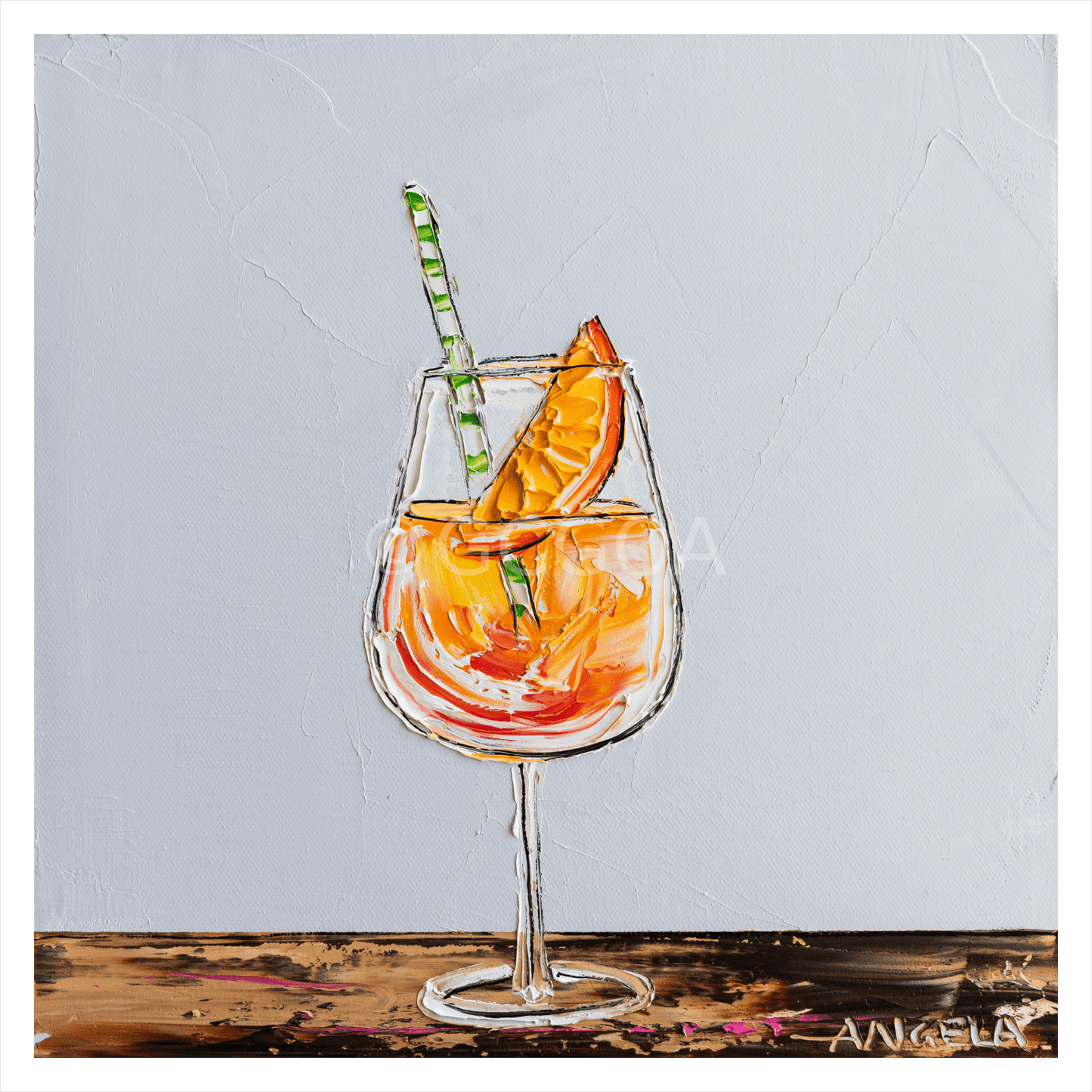 Aperol On Grey - Fine Art Print - Gold Coast Gallery Of ArtAngela Hawkey