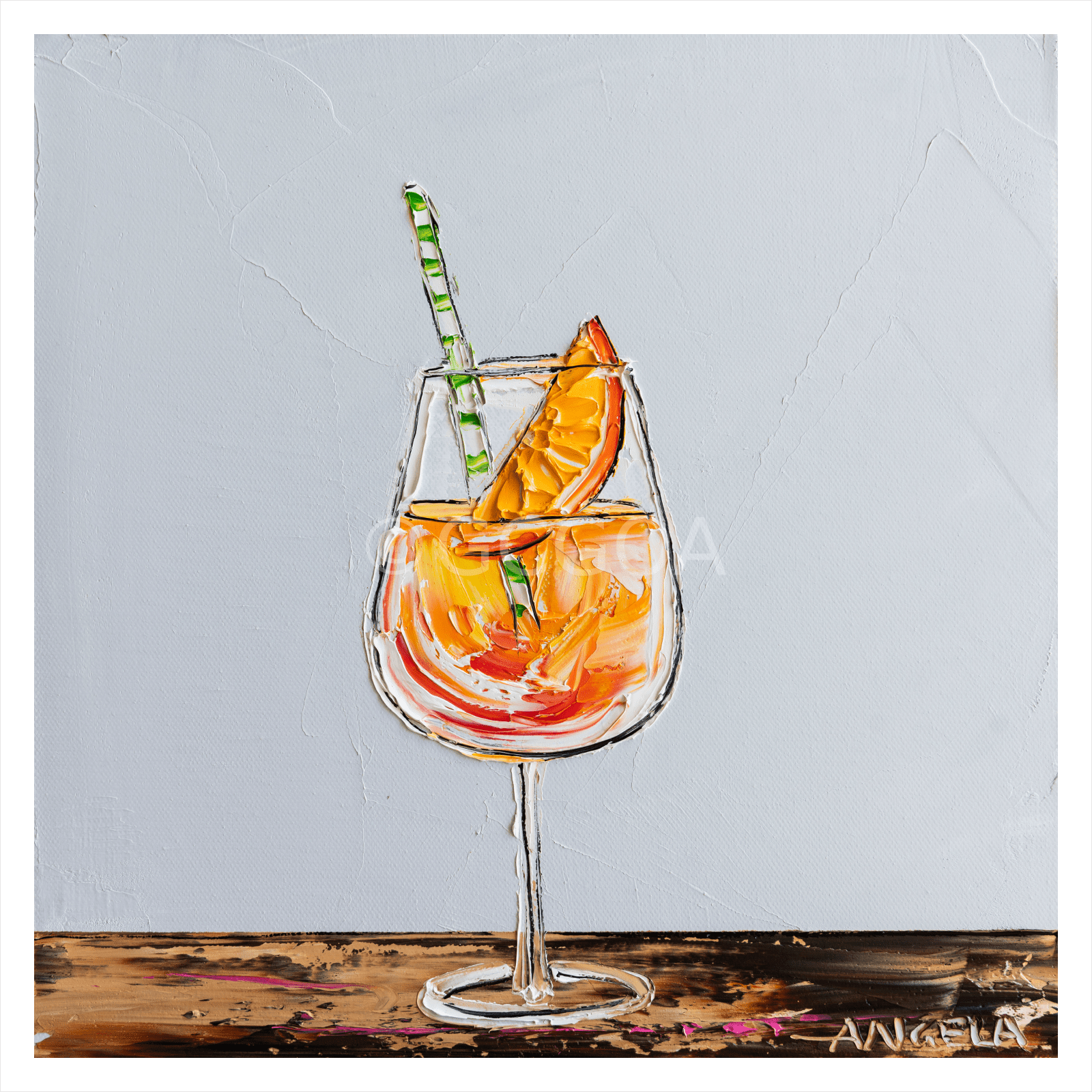 Aperol On Grey - Fine Art Print - Gold Coast Gallery Of ArtAngela Hawkey