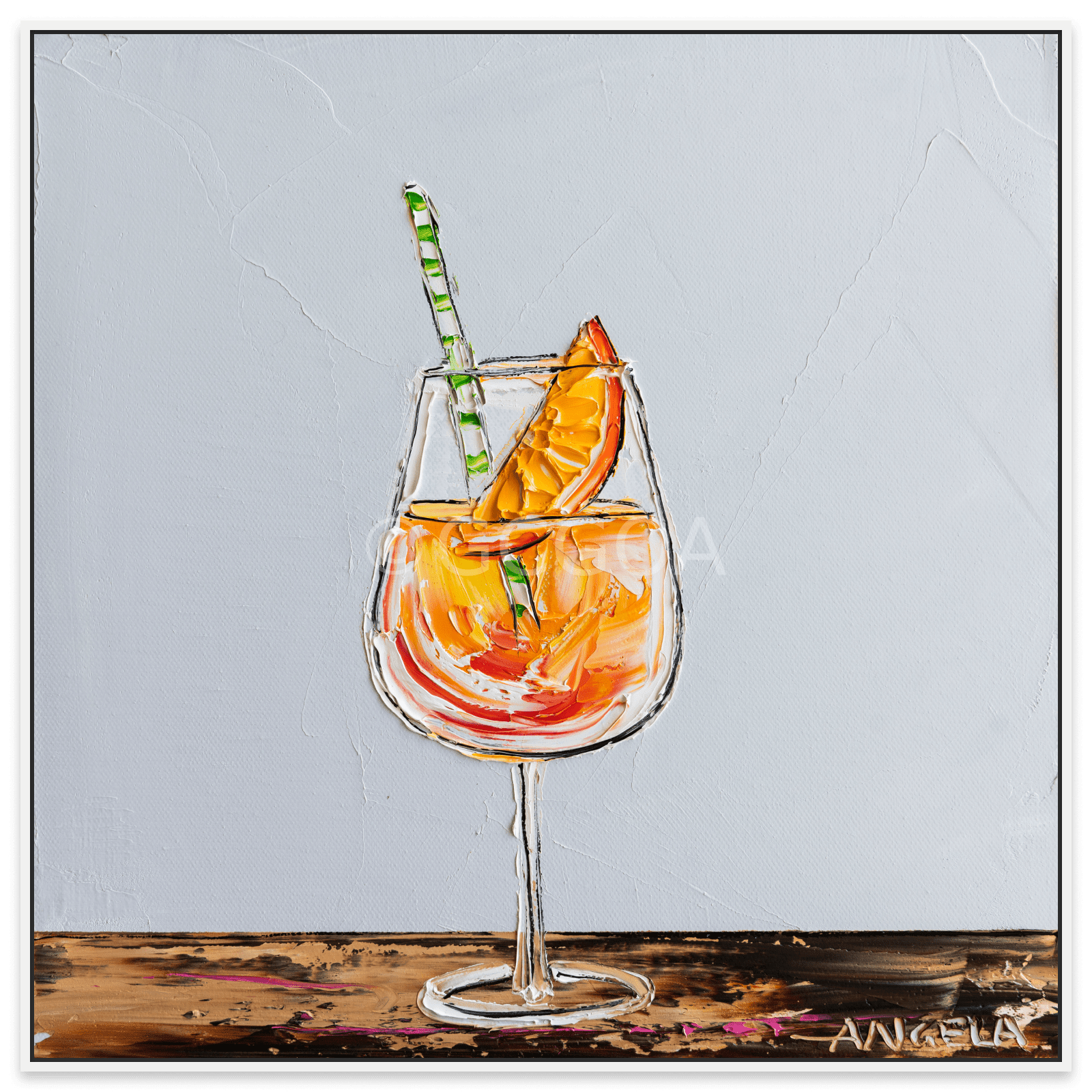 Aperol On Grey - Fine Art Print - Gold Coast Gallery Of ArtAngela Hawkey