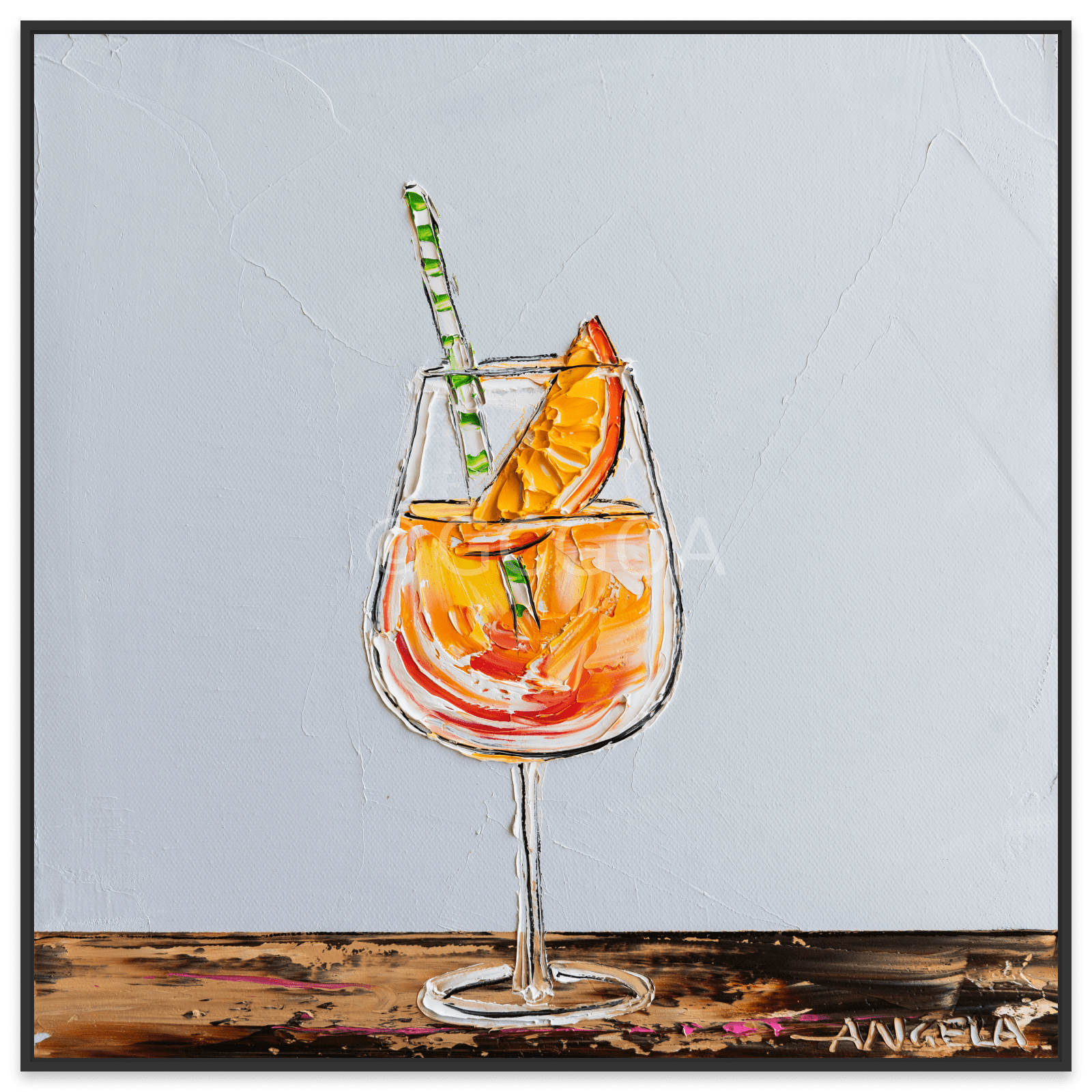 Aperol On Grey - Fine Art Print - Gold Coast Gallery Of ArtAngela Hawkey