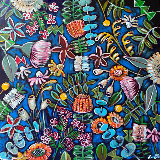 Aussie Flowers in a Blue Pool - Gold Coast Gallery Of ArtLucy Car