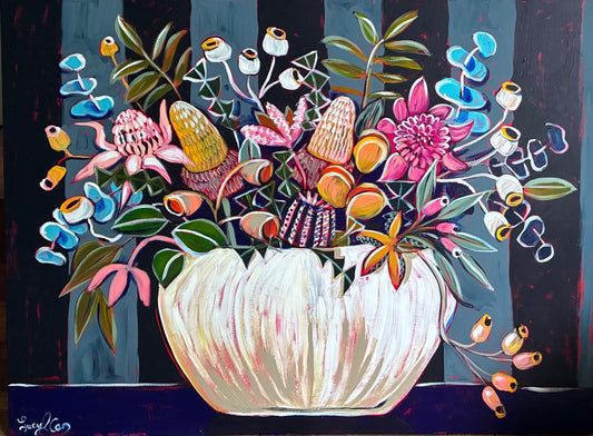 Aussie Flowers on Wallpaper - Gold Coast Gallery Of ArtLucy Car