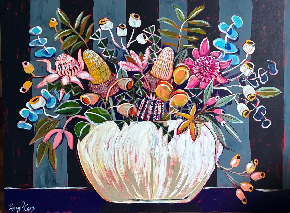 Aussie Flowers on Wallpaper - Gold Coast Gallery Of ArtLucy Car