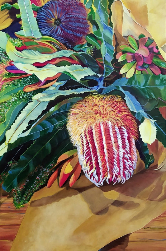 Australian Banksia wildflower bouquet - Limited edition print 2/5 - Gold Coast Gallery Of ArtYvonne Wells