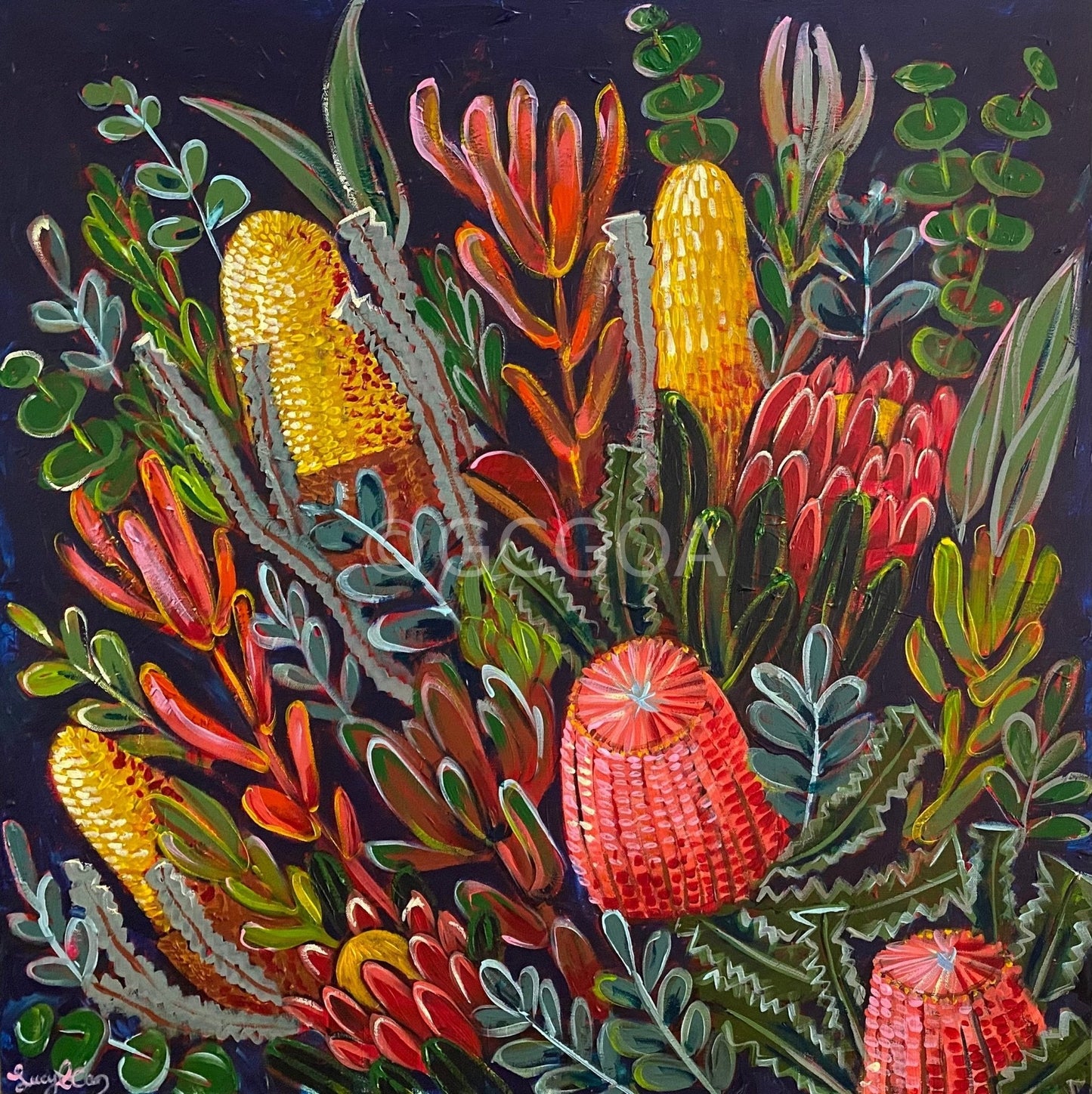 Banksia Bouquet - Original Art - Gold Coast Gallery Of ArtLucy Car