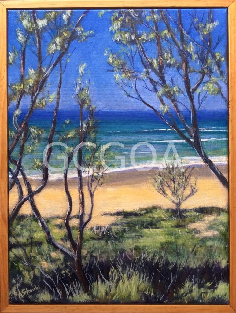 Beach Glimpse at Wooli - Gold Coast Gallery Of ArtAnne Strambi