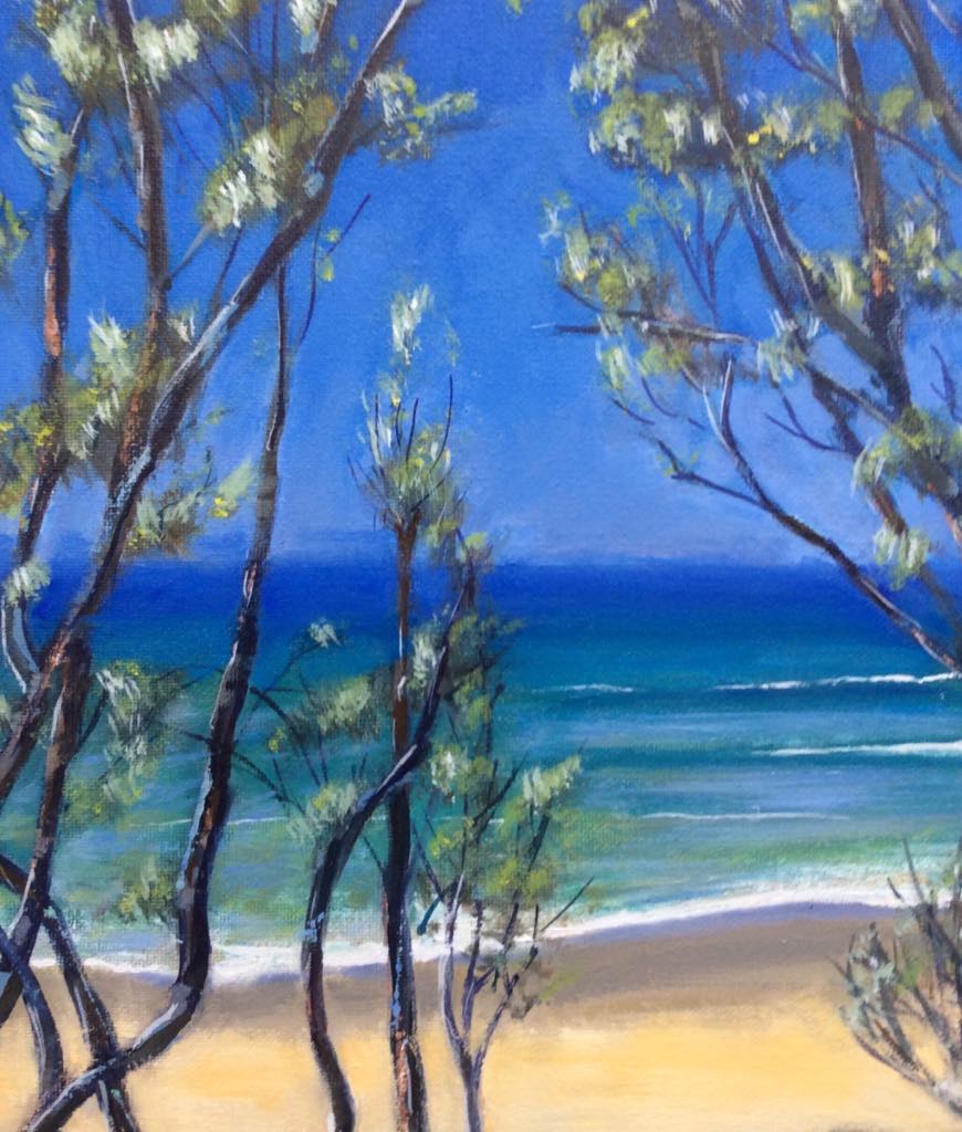 Beach Glimpse at Wooli - Gold Coast Gallery Of ArtAnne Strambi