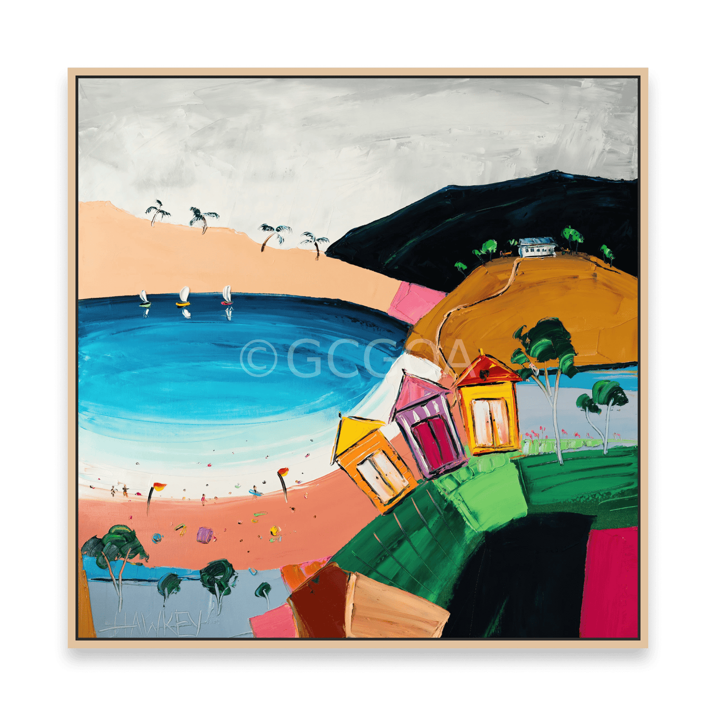 Beach Huts - Fine Art Print - Gold Coast Gallery Of ArtAngela Hawkey