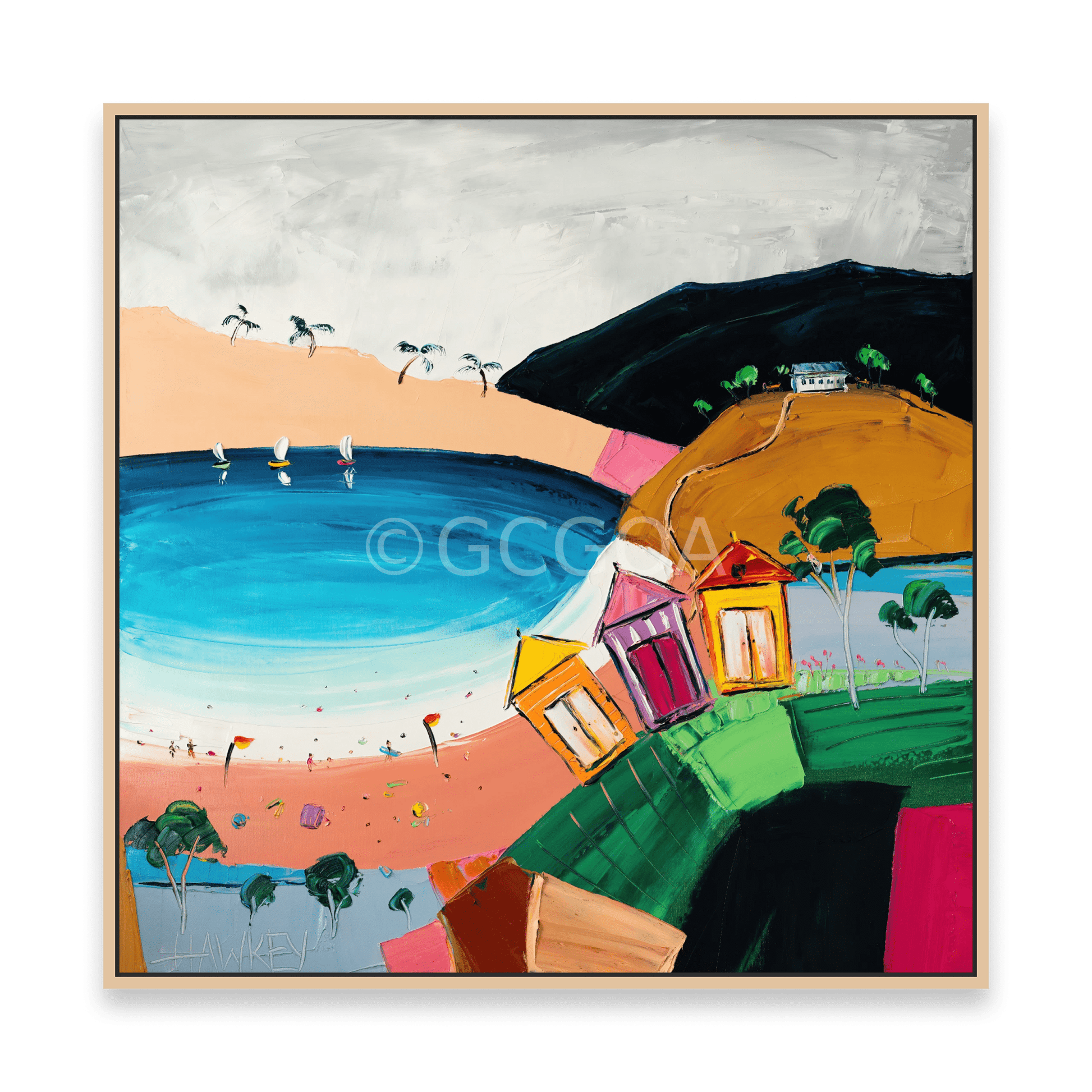 Beach Huts - Fine Art Print - Gold Coast Gallery Of ArtAngela Hawkey
