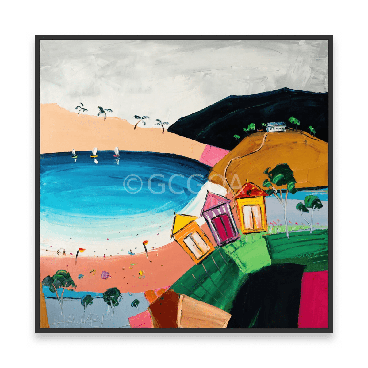 Beach Huts - Fine Art Print - Gold Coast Gallery Of ArtAngela Hawkey