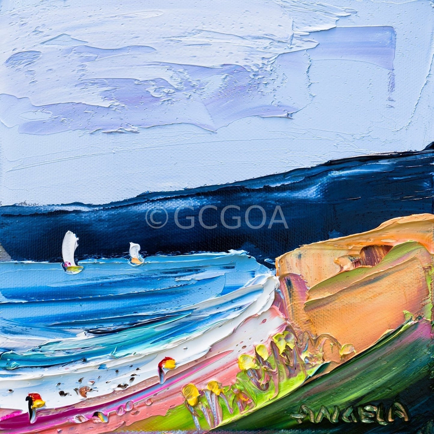 Between The Flags - Original Art - Gold Coast Gallery Of ArtAngela Hawkey