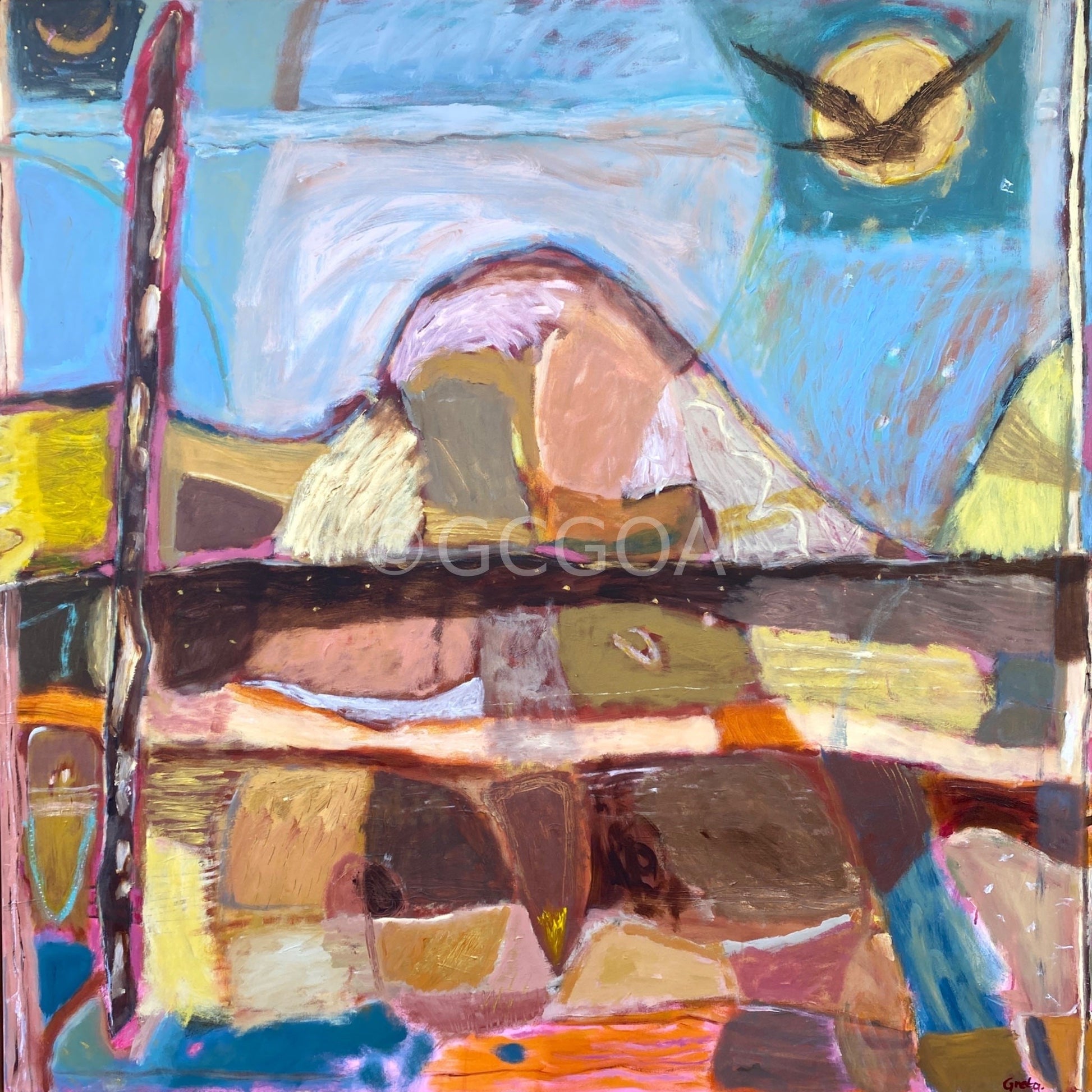 Black Cockatoo at Wave Rock - Original Art - Gold Coast Gallery Of ArtGreta Hounslow