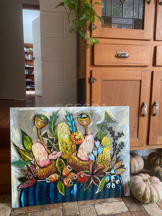 Blue Gumnuts - Original Art - Gold Coast Gallery Of ArtLucy Car
