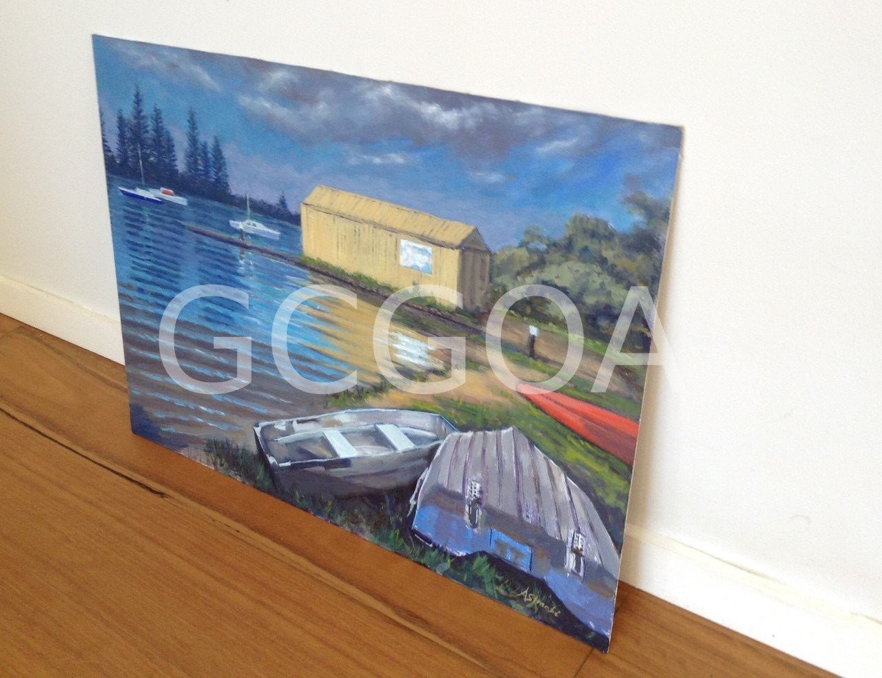 Boats at rest Yamba Bay - Gold Coast Gallery Of ArtAnne Strambi