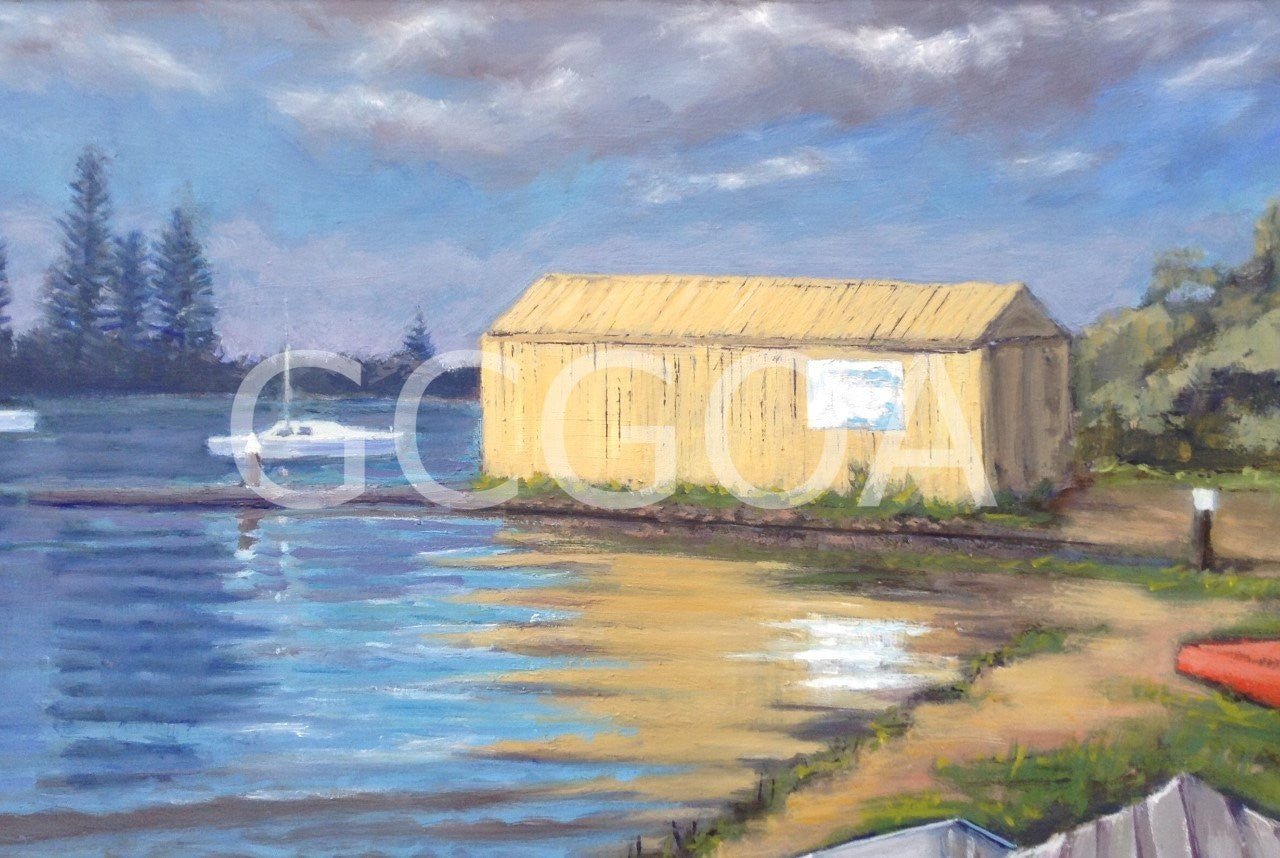 Boats at rest Yamba Bay - Gold Coast Gallery Of ArtAnne Strambi