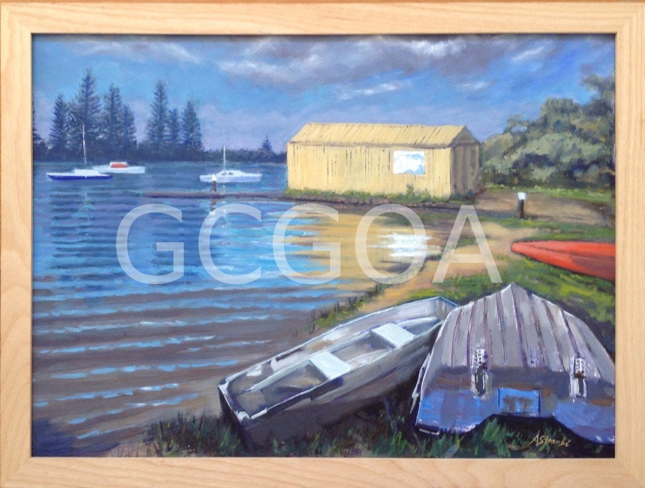 Boats at rest Yamba Bay - Gold Coast Gallery Of ArtAnne Strambi
