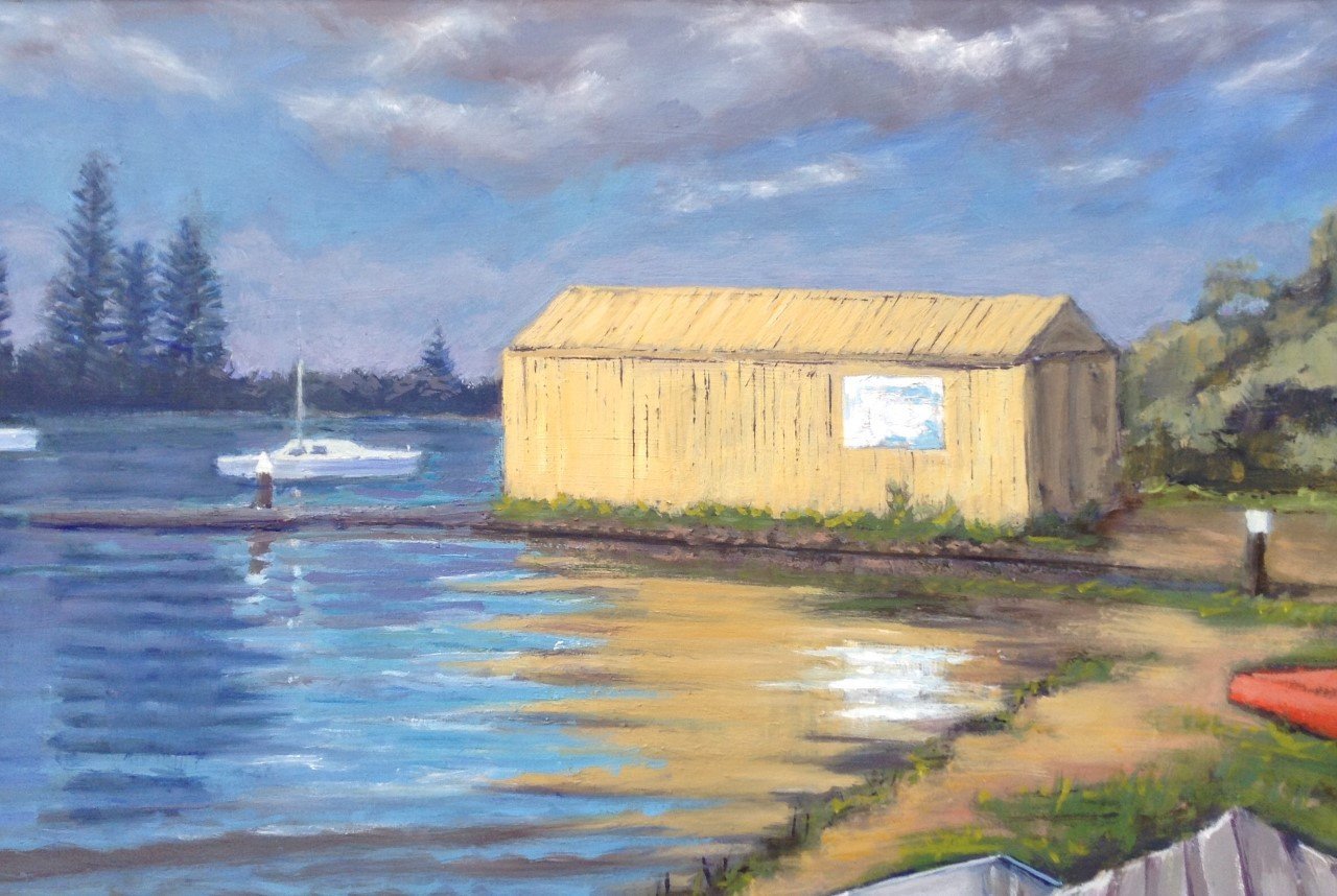 Boats at rest Yamba Bay - Gold Coast Gallery Of ArtAnne Strambi