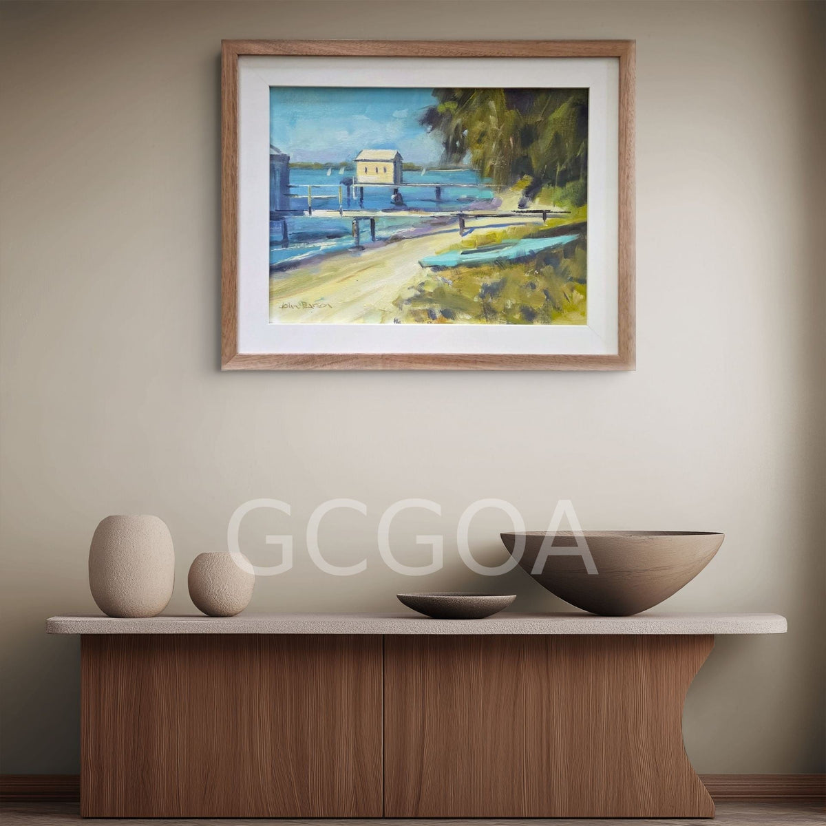 Boatshed On The River - Gold Coast Gallery Of ArtJohn G Pearson