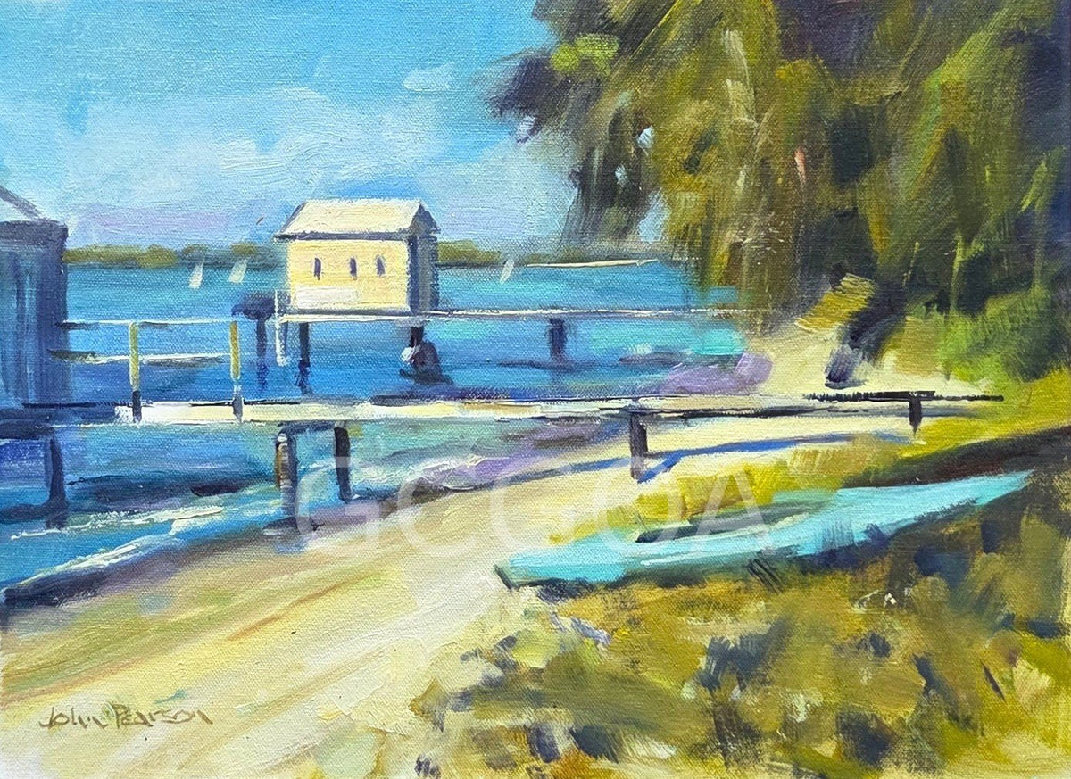 Boatshed On The River - Gold Coast Gallery Of ArtJohn G Pearson