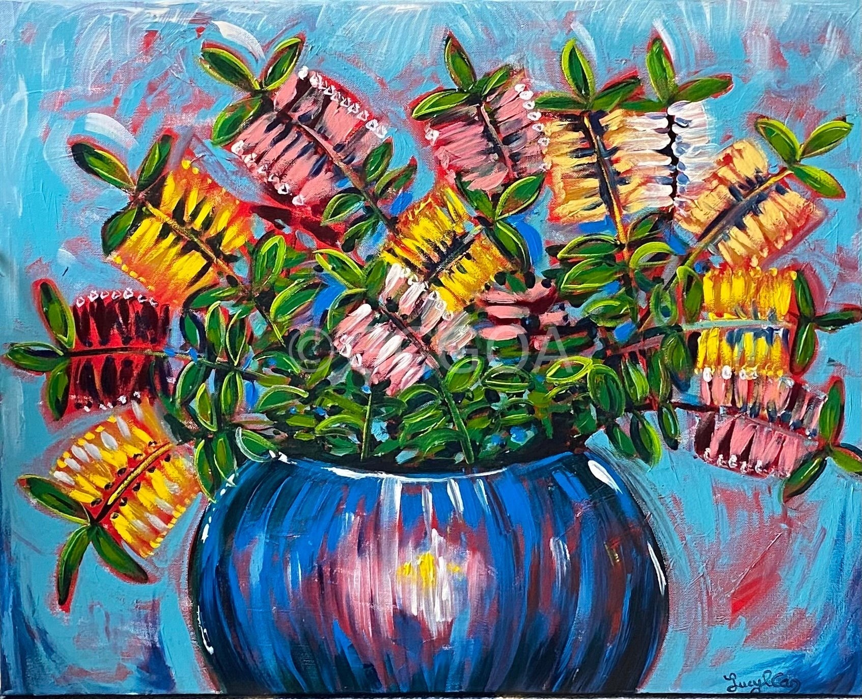Bright Bottlebrushes - Original Art - Gold Coast Gallery Of ArtLucy Car