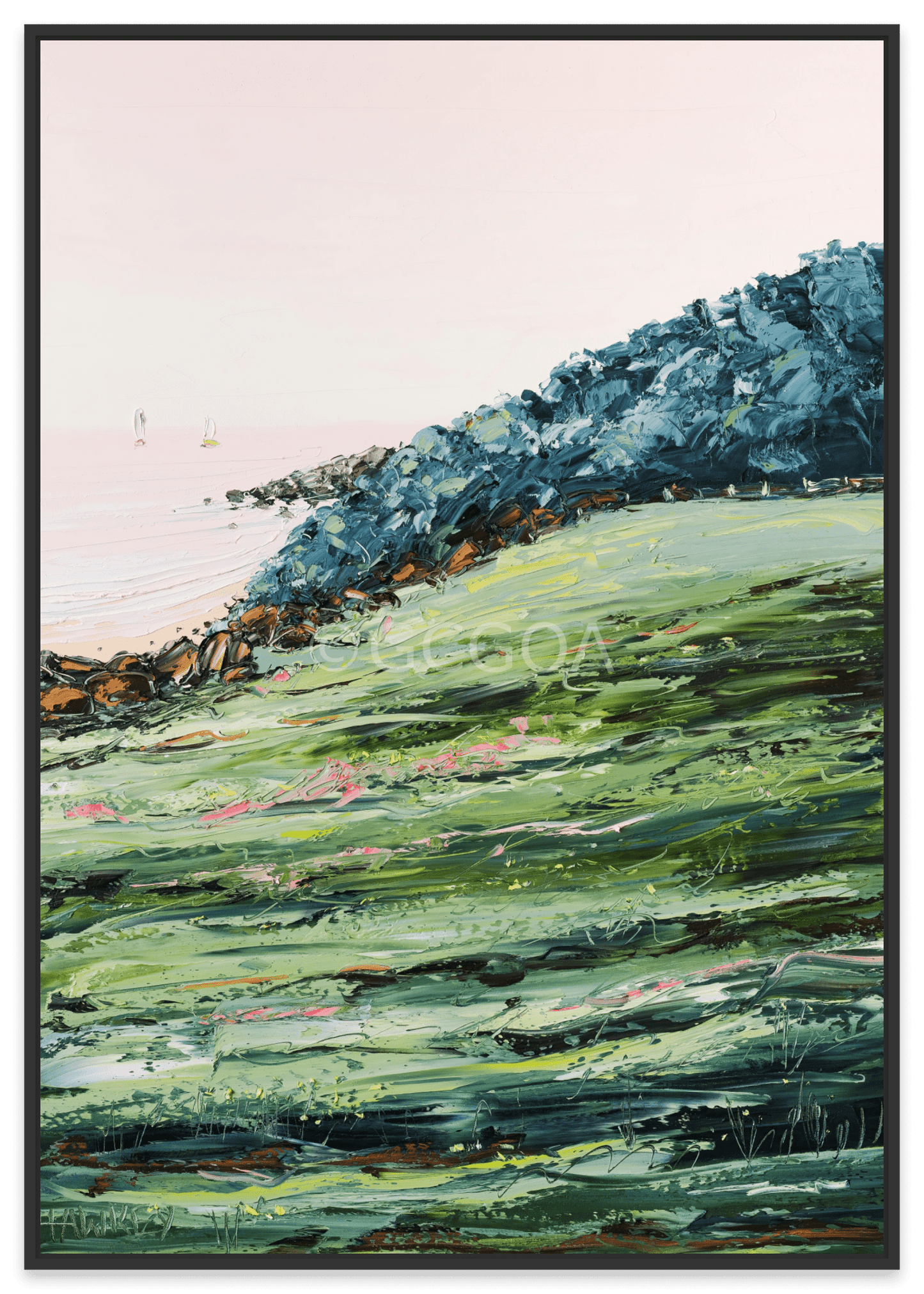 Burleigh Hill Beach - Fine Art Print - Gold Coast Gallery Of ArtAngela Hawkey
