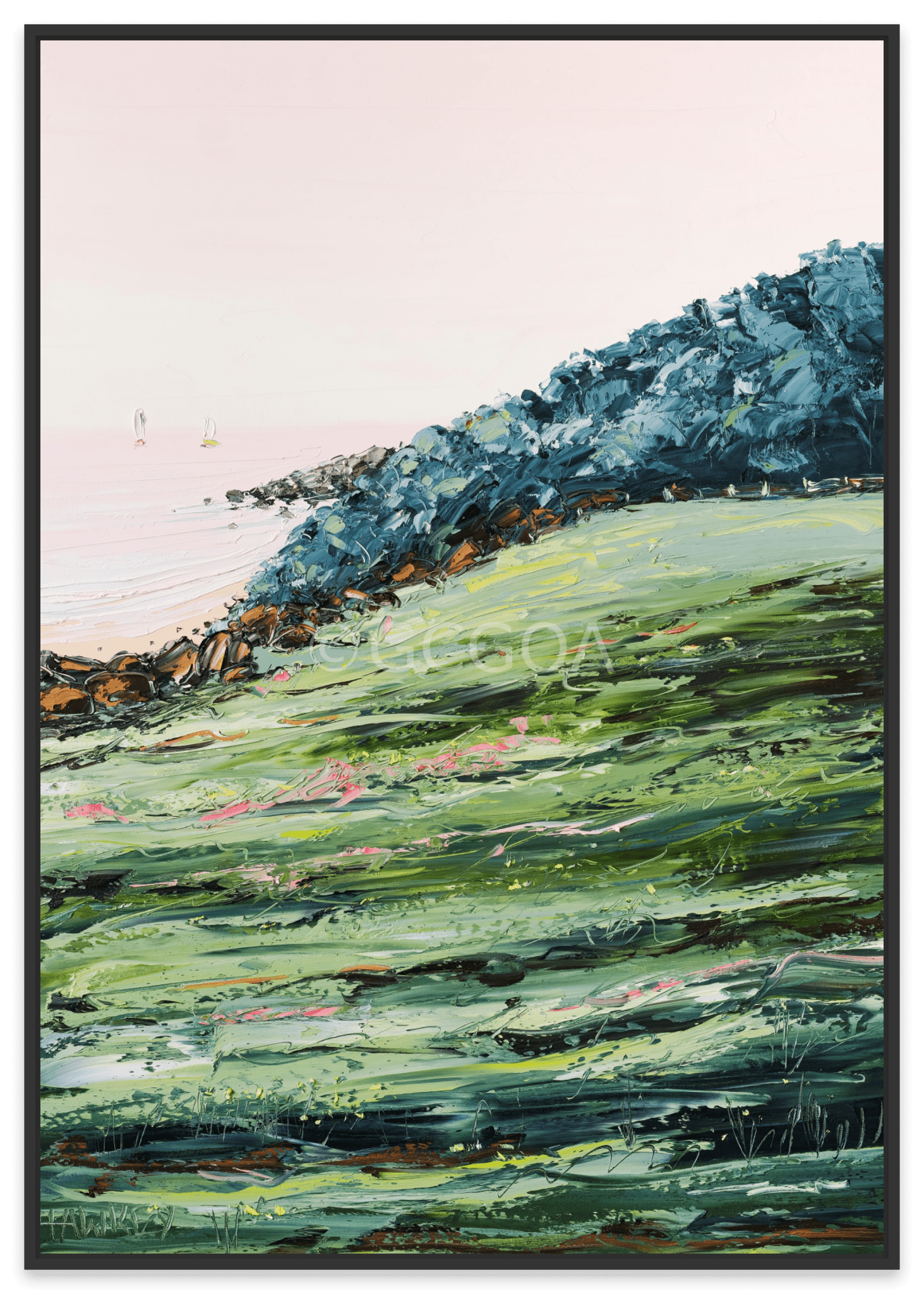 Burleigh Hill Beach - Fine Art Print - Gold Coast Gallery Of ArtAngela Hawkey