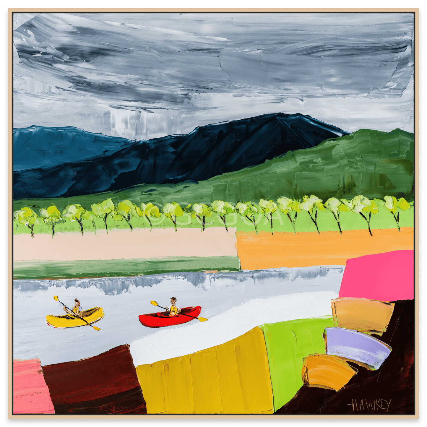 Canoeing The Grampians - Fine Art Print - Gold Coast Gallery Of ArtAngela Hawkey