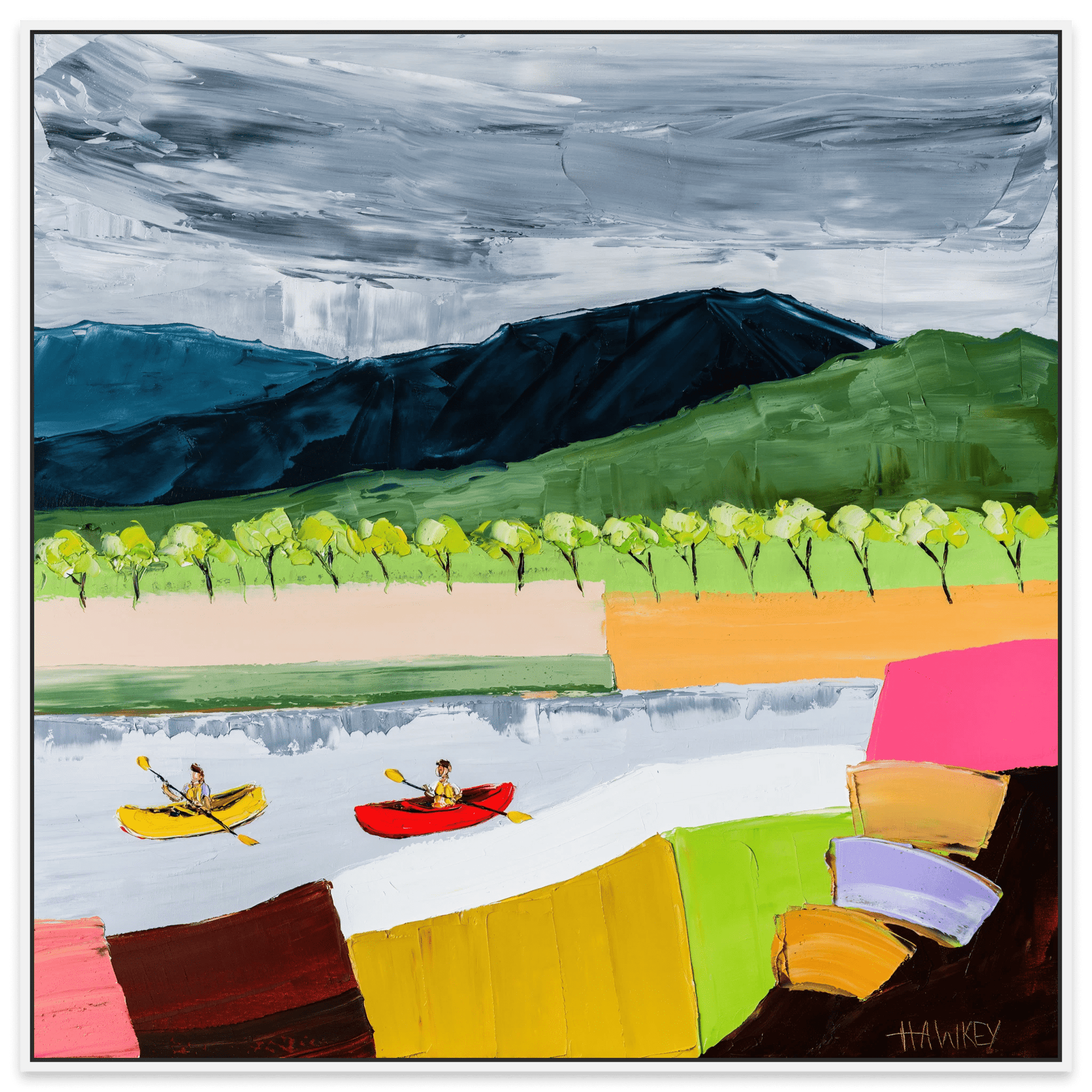 Canoeing The Grampians - Fine Art Print - Gold Coast Gallery Of ArtAngela Hawkey