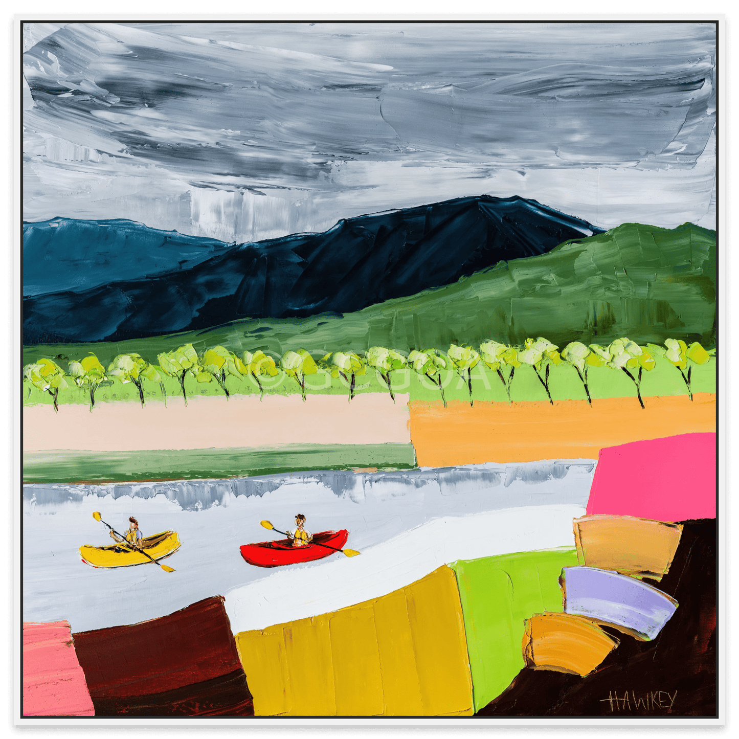 Canoeing The Grampians - Fine Art Print - Gold Coast Gallery Of ArtAngela Hawkey