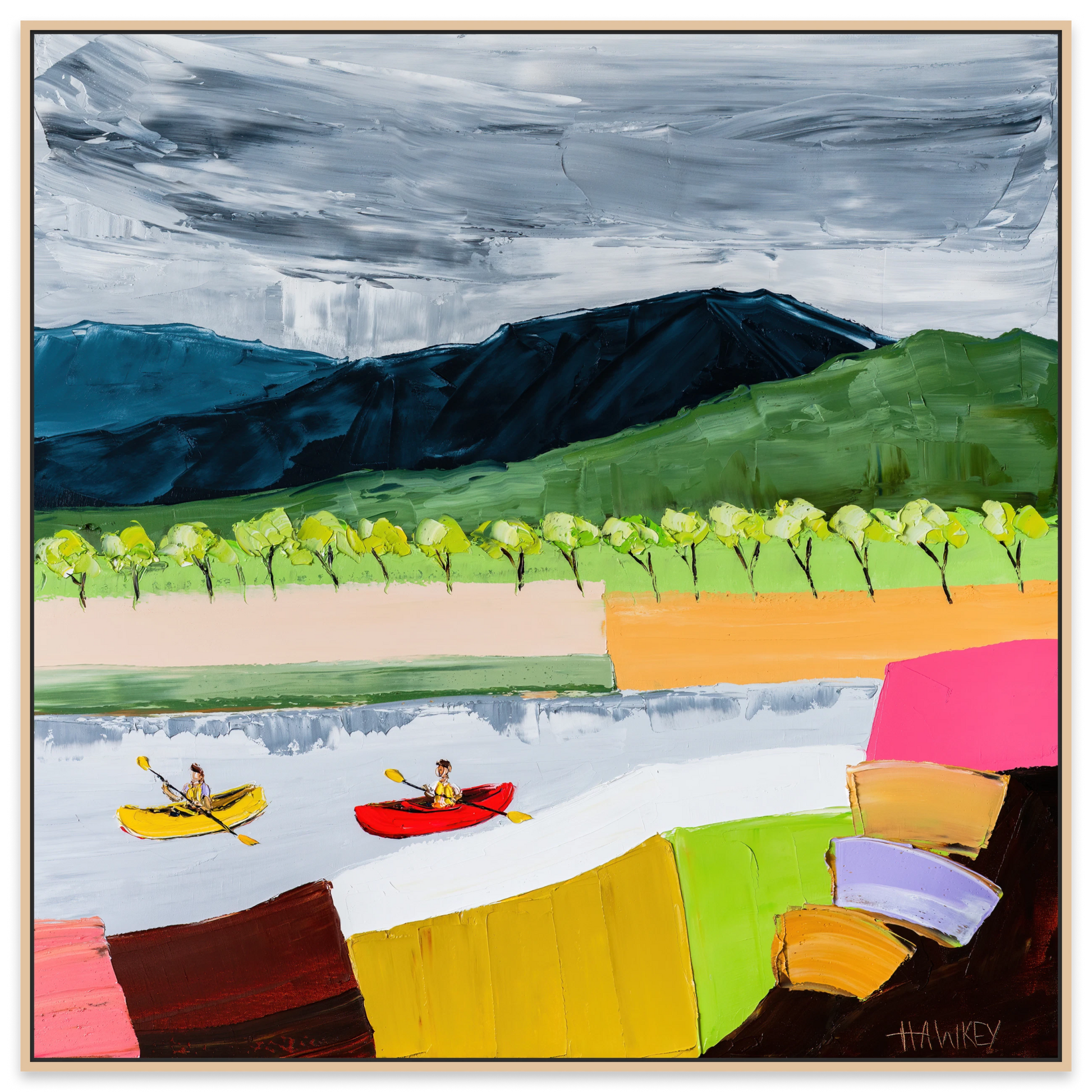 Canoeing The Grampians - Fine Art Print - Gold Coast Gallery Of ArtAngela Hawkey