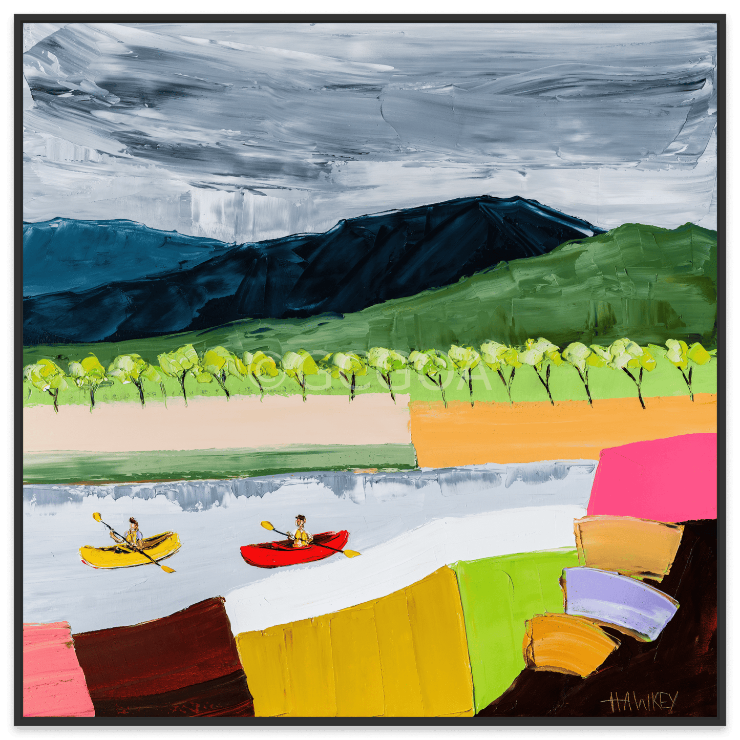 Canoeing The Grampians - Fine Art Print - Gold Coast Gallery Of ArtAngela Hawkey