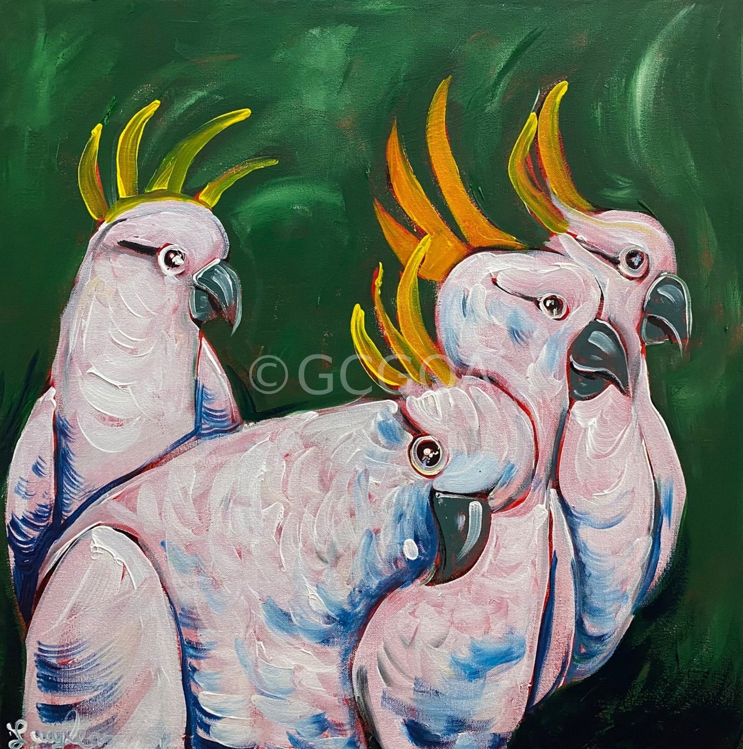 Cheeky Cockatoos - Original Art - Gold Coast Gallery Of ArtLucy Car