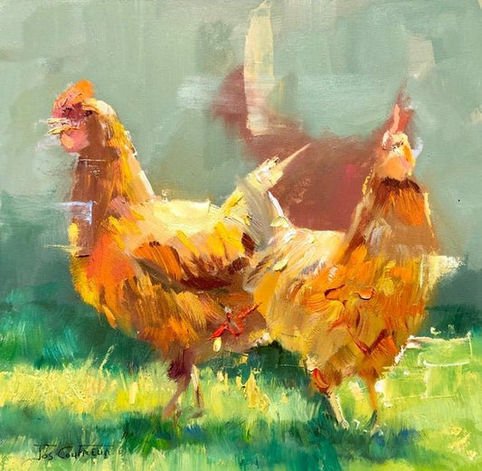 Chickens - Original Art - Gold Coast Gallery Of ArtJos Coufreur