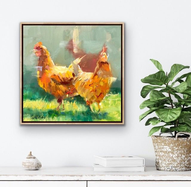 Chickens - Original Art - Gold Coast Gallery Of ArtJos Coufreur