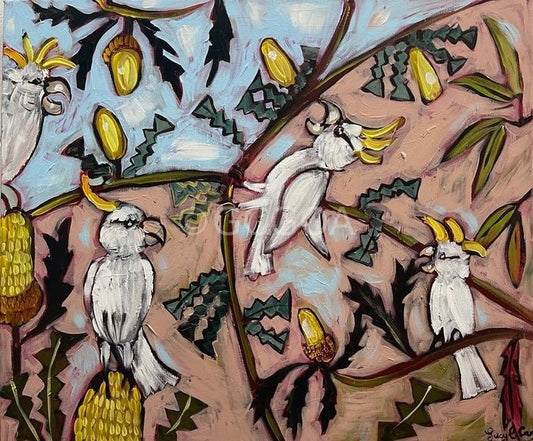 Cockatoos in Business - Original Art - Gold Coast Gallery Of ArtLucy Car