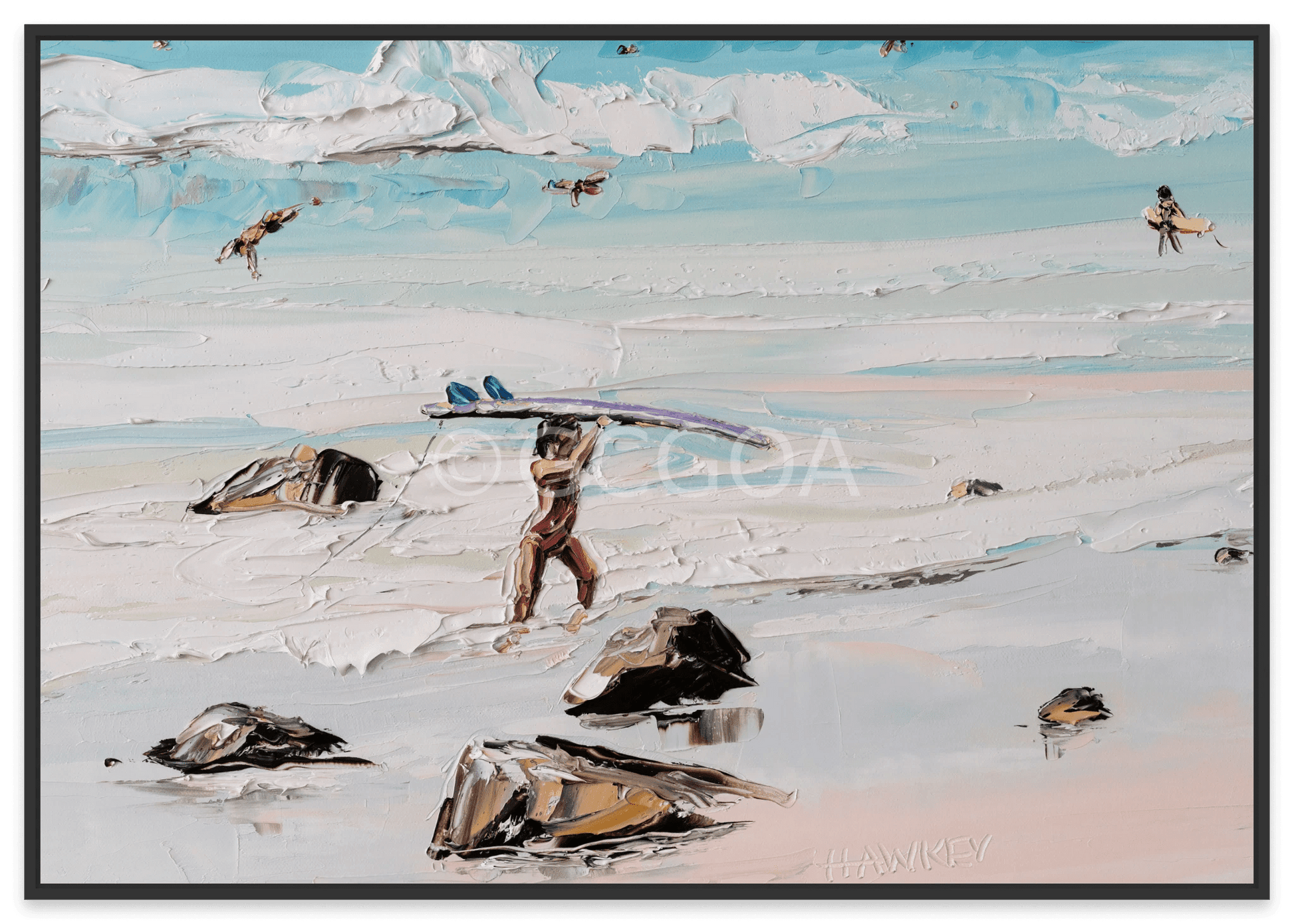 Cooly Surfer - Fine Art Print - Gold Coast Gallery Of ArtAngela Hawkey