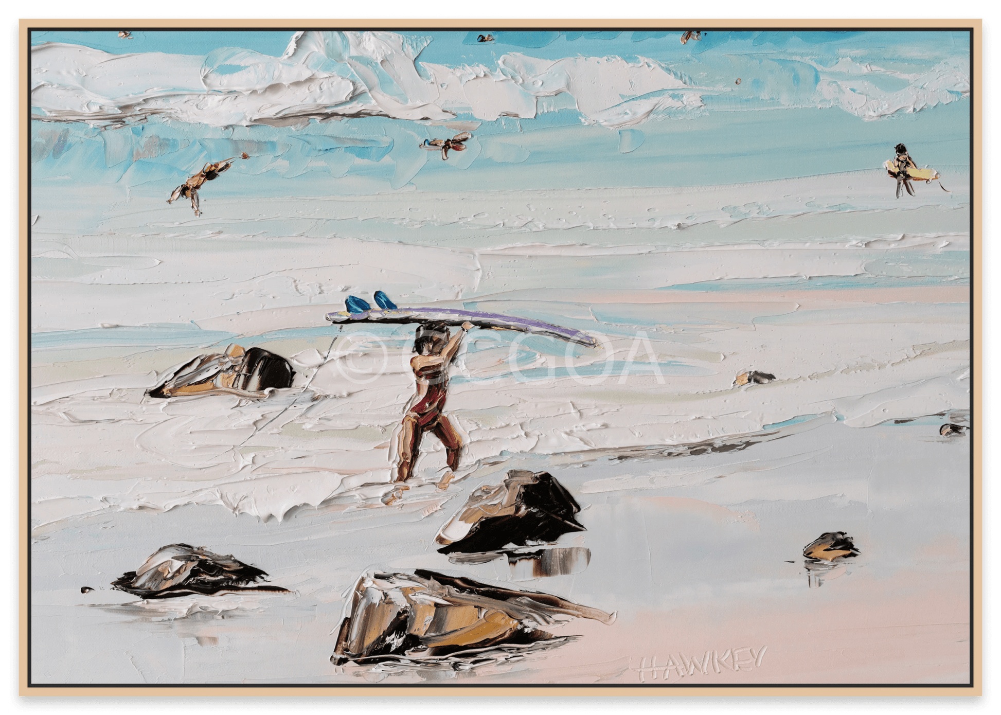 Cooly Surfer - Fine Art Print - Gold Coast Gallery Of ArtAngela Hawkey