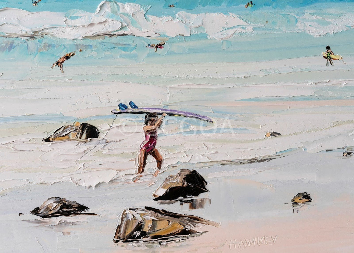 Cooly Surfer - Fine Art Print - Gold Coast Gallery Of ArtAngela Hawkey