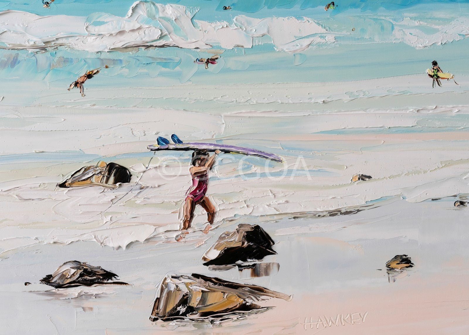 Cooly Surfer - Fine Art Print - Gold Coast Gallery Of ArtAngela Hawkey