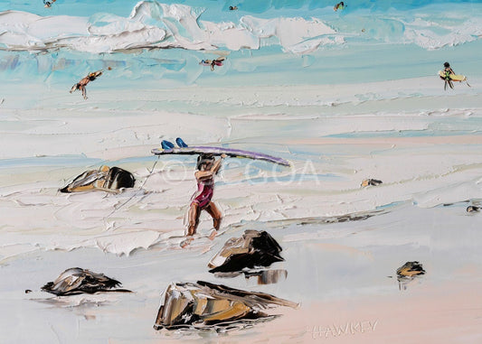 Cooly Surfer - Fine Art Print - Gold Coast Gallery Of ArtAngela Hawkey