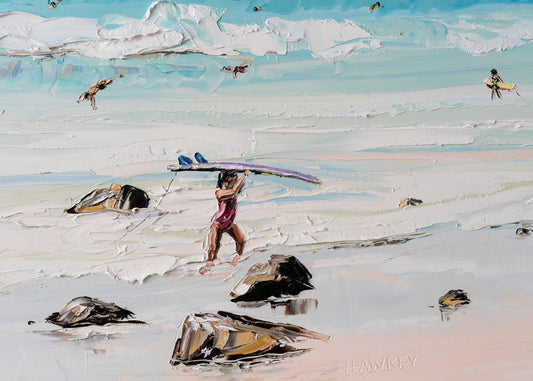 Cooly Surfer - Fine Art Print - Gold Coast Gallery Of ArtAngela Hawkey
