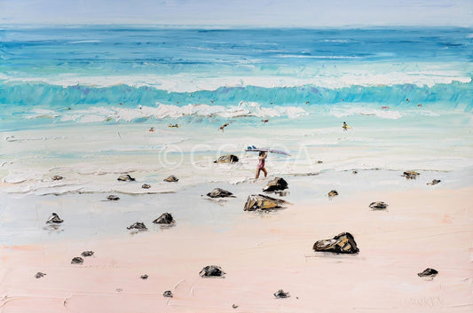 Cooly Surfers - Fine Art Print - Gold Coast Gallery Of ArtAngela Hawkey
