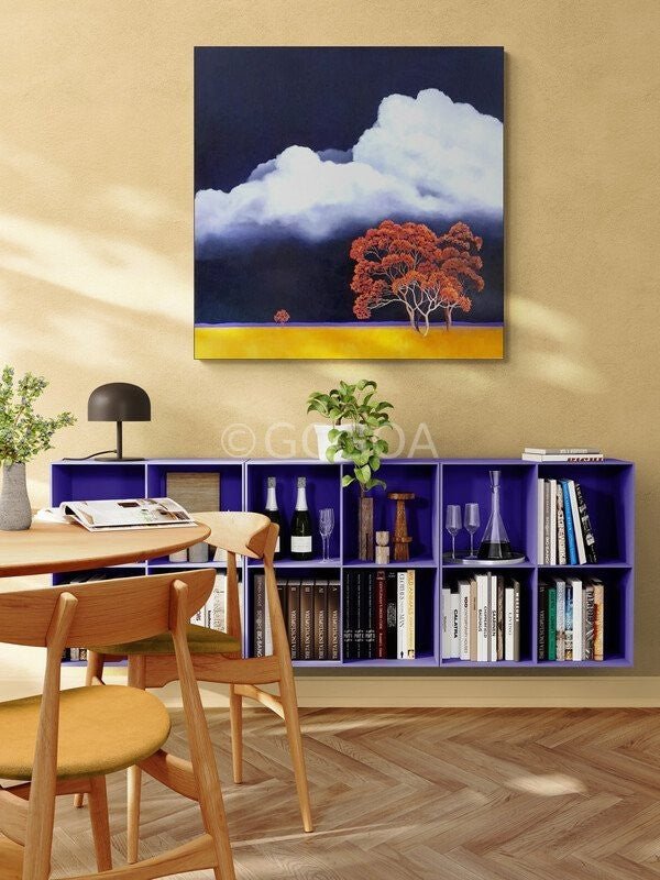 Cottonwool Clouds in The Sky - Original Art - Gold Coast Gallery Of ArtLucinda Leveille