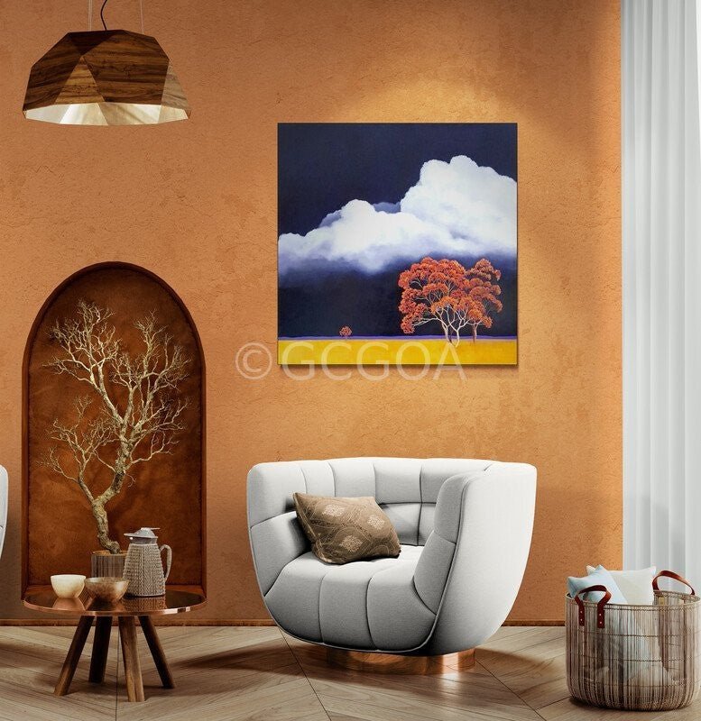 Cottonwool Clouds in The Sky - Original Art - Gold Coast Gallery Of ArtLucinda Leveille